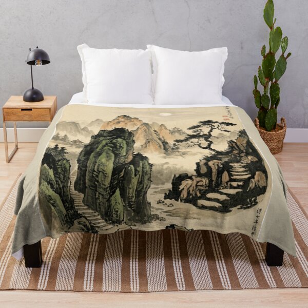 Item preview, Ancient Moonlit Peaks- Traditional Chinese Ink Wash designed and sold by digitalbob60.