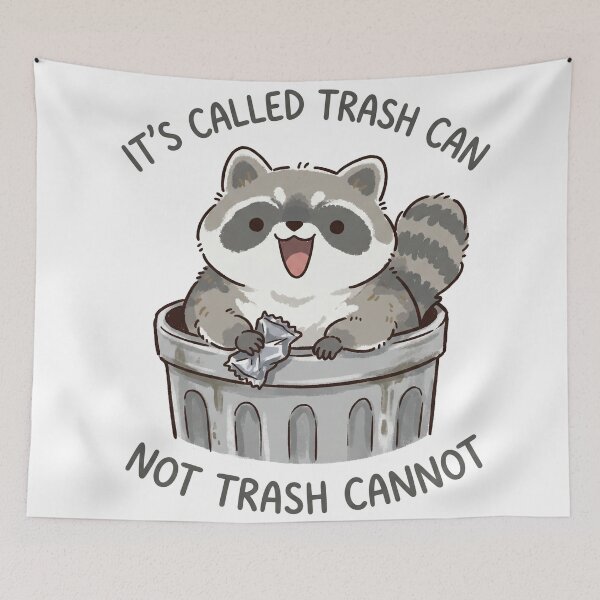 Item preview, Cute Raccoon - It's Called Trash Can not Trash Cannot // Silly Animal Sticker  designed and sold by Astraphyllia.