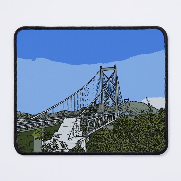 Item preview, White Suspension Bridge - Pop Art Print designed and sold by SakuraArtJP.