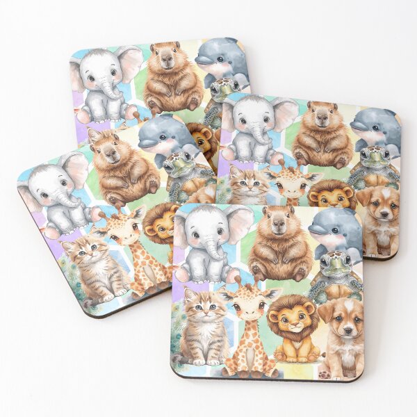 Item preview, Cute Baby Animal watercolor art designed and sold by BellaNora.