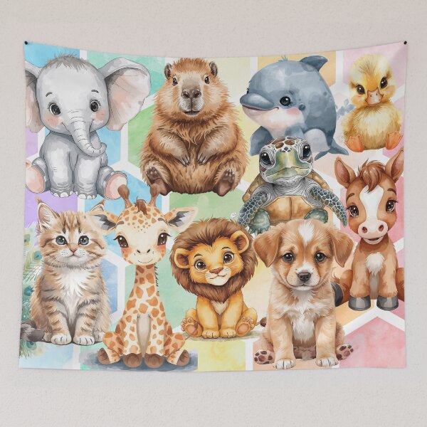 Item preview, Cute Baby Animal watercolor art designed and sold by BellaNora.