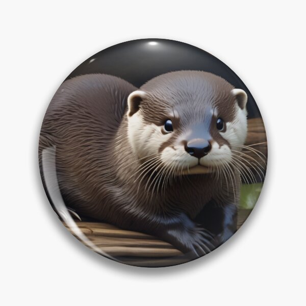 Item preview, Adorable River Otter Resting on Mossy Log designed and sold by CASASIS_MERCH.