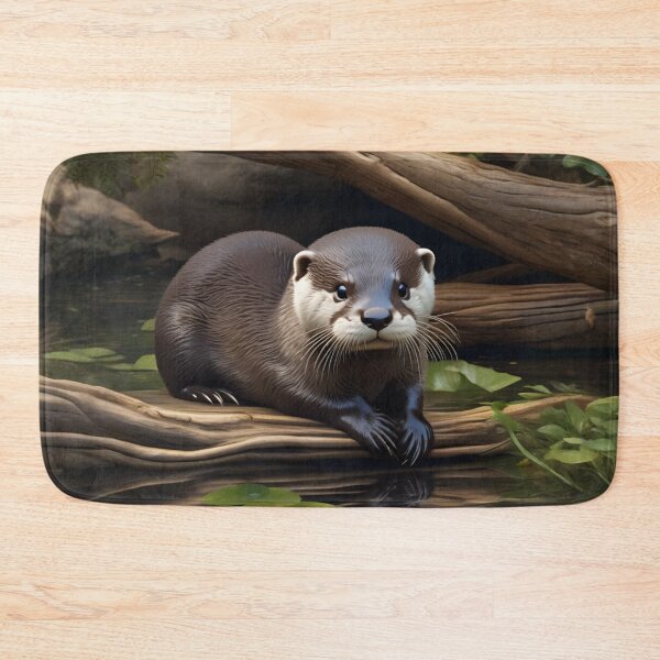 Item preview, Adorable River Otter Resting on Mossy Log designed and sold by CASASIS_MERCH.