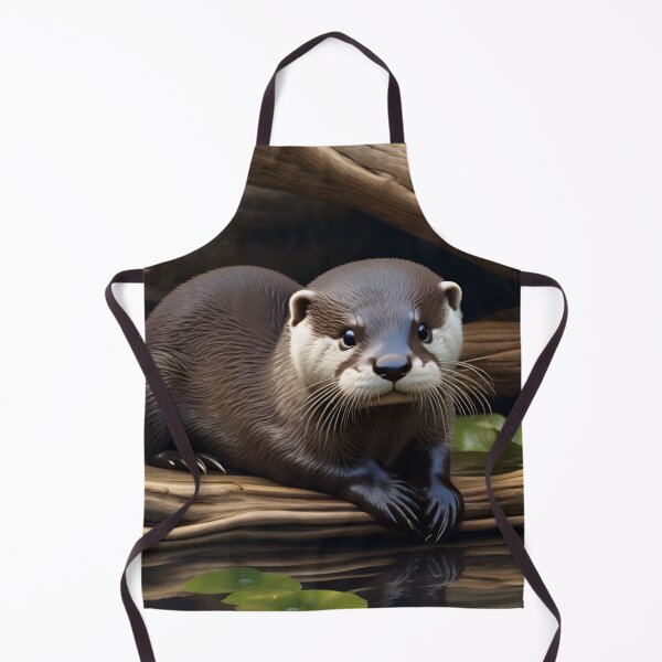 Item preview, Adorable River Otter Resting on Mossy Log designed and sold by CASASIS_MERCH.