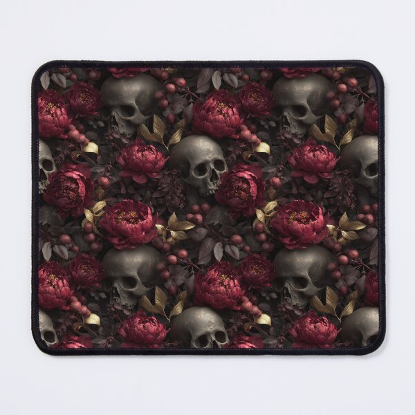 Item preview, Gothic Skulls & Dark Moody Red Floral Pattern designed and sold by Prismatect.