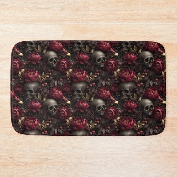 Item preview, Gothic Skulls & Dark Moody Red Floral Pattern designed and sold by Prismatect.