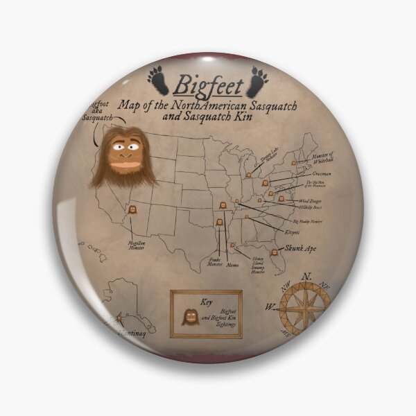 Item preview, Bigfeet and Kin North American Map designed and sold by LochSquatch Creations.