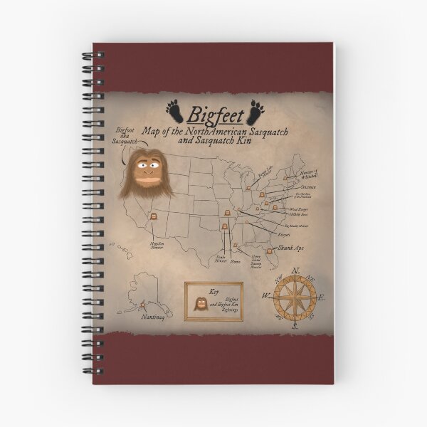 Item preview, Bigfeet and Kin North American Map designed and sold by LochSquatch Creations.