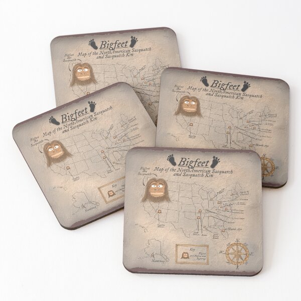 Item preview, Bigfeet and Kin North American Map designed and sold by LochSquatch Creations.