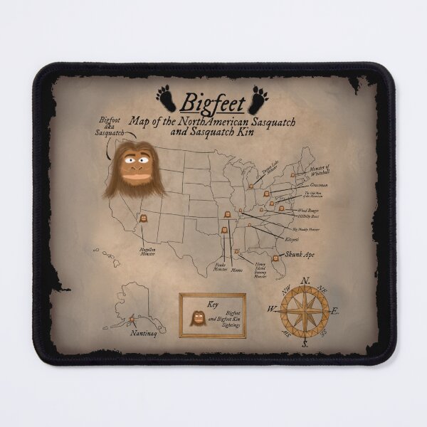 Item preview, Bigfeet and Kin North American Map designed and sold by LochSquatch Creations.