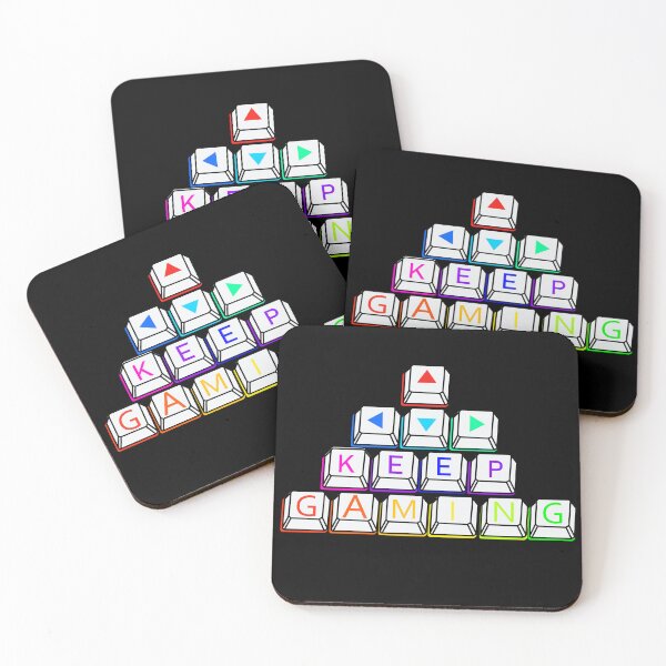 Item preview, Keep Gaming Keyboard Keys Design – Colorful Gamer Typography designed and sold by MeowTouch Art.