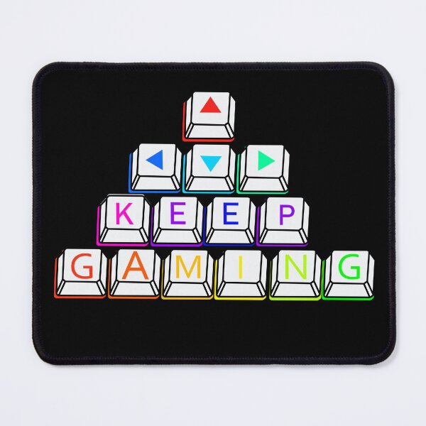 Item preview, Keep Gaming Keyboard Keys Design – Colorful Gamer Typography designed and sold by MeowTouch Art.