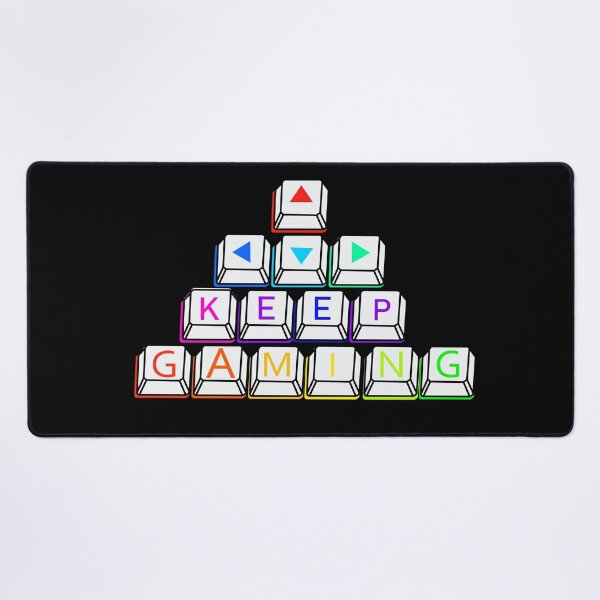 Item preview, Keep Gaming Keyboard Keys Design – Colorful Gamer Typography designed and sold by MeowTouch Art.