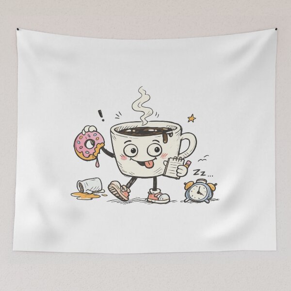 Item preview, Hyper Coffee Cup Character - Morning Energy - Funny Coffee Art designed and sold by OuSfian1.