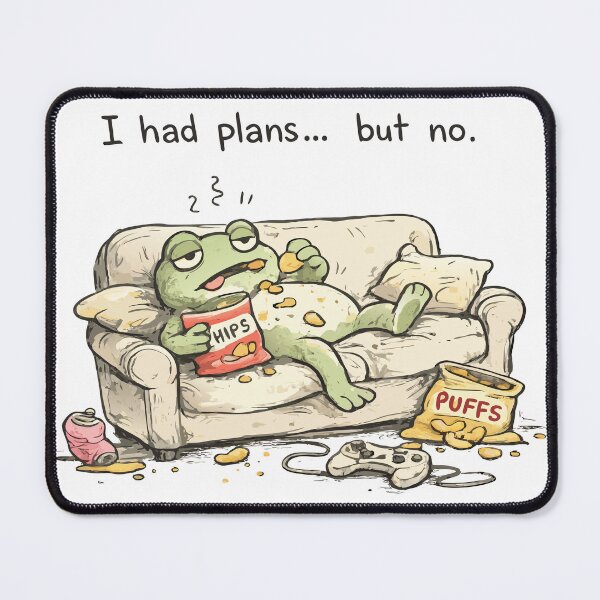Item preview, Funny Lazy Frog - I Had Plans But No - Gamer Frog Illustration designed and sold by OuSfian1.