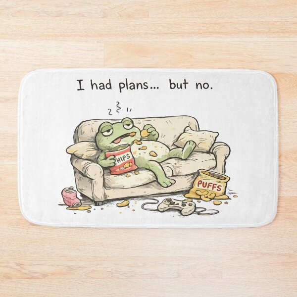 Item preview, Funny Lazy Frog - I Had Plans But No - Gamer Frog Illustration designed and sold by OuSfian1.
