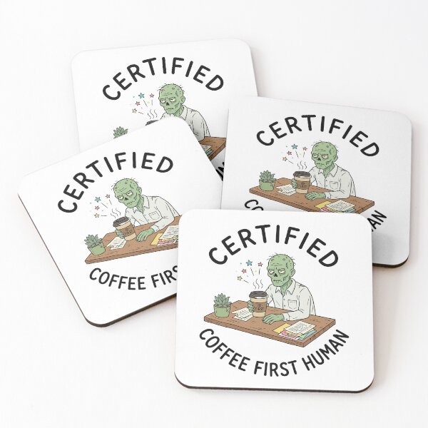 Item preview, Certified Coffee First Human – Powered by Caffeine & Chaos designed and sold by PrincessLavinia.