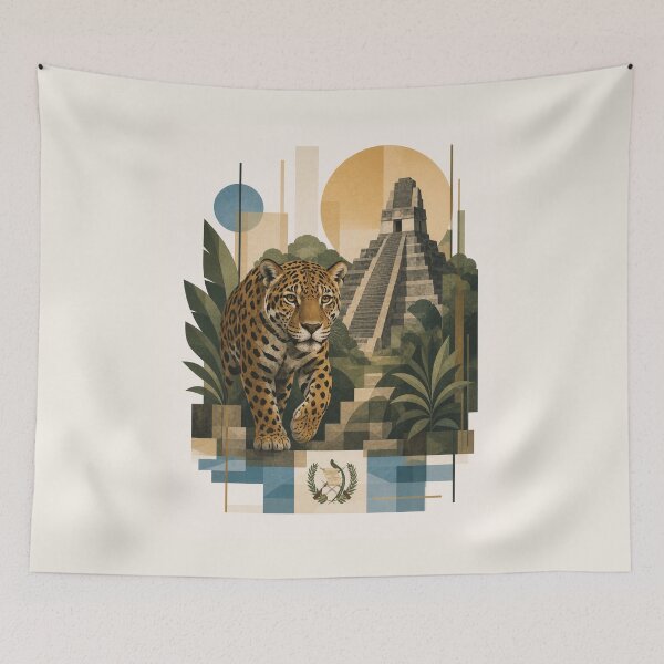 Item preview, Geometric Boho Jaguar and Tikal Temple Art designed and sold by Nova Graphix.
