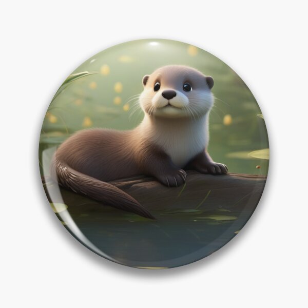 Item preview, Baby Otter Resting on Log in Enchanted Pond designed and sold by CASASIS_MERCH.