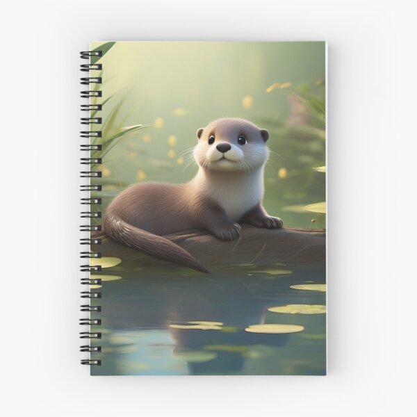 Item preview, Baby Otter Resting on Log in Enchanted Pond designed and sold by CASASIS_MERCH.