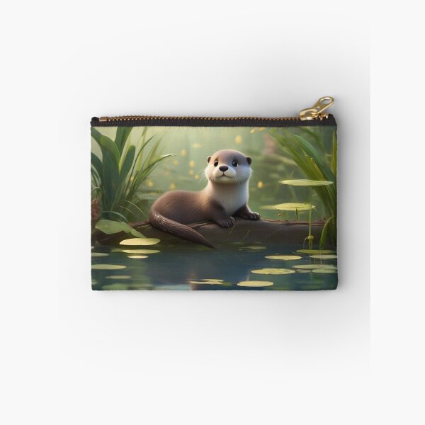 Item preview, Baby Otter Resting on Log in Enchanted Pond designed and sold by CASASIS_MERCH.