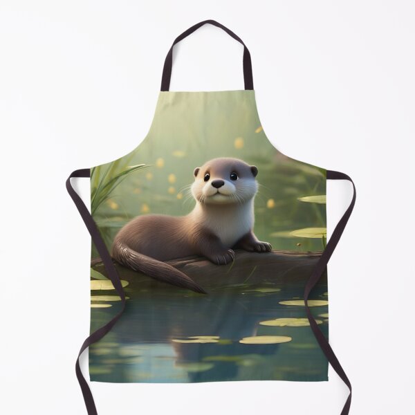 Item preview, Baby Otter Resting on Log in Enchanted Pond designed and sold by CASASIS_MERCH.
