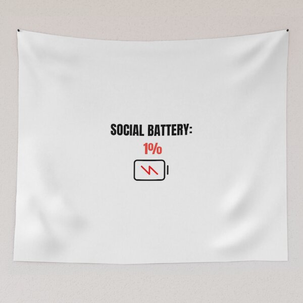 Item preview, Social Battery 1 Percent Funny Introvert Humor Design designed and sold by LowBatteryStudio ⭐.