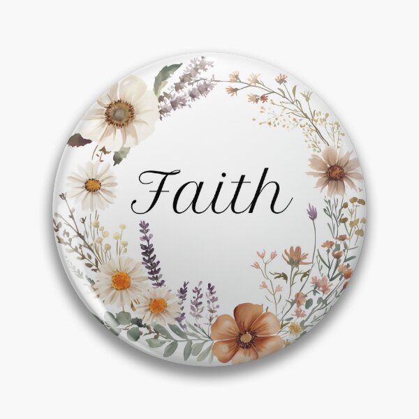 Item preview, Faith Floral Wreath | Christian Aesthetic Flower Design | Minimalist Faith Quote | Spiritual Gift Idea | Wildflower Circle Art designed and sold by innerfaith.