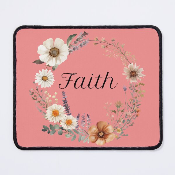 Item preview, Faith Floral Wreath | Christian Aesthetic Flower Design | Minimalist Faith Quote | Spiritual Gift Idea | Wildflower Circle Art designed and sold by InnerFaith.