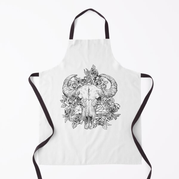 Item preview, Ram Skull Floral Gothic Tattoo Design designed and sold by The secret storage room.