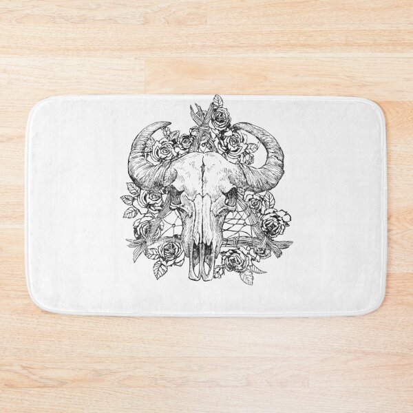 Item preview, Ram Skull Floral Gothic Tattoo Design designed and sold by The secret storage room.