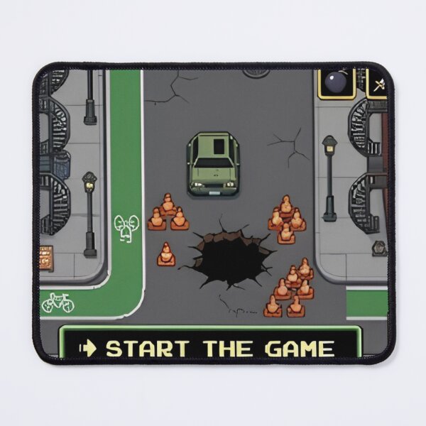 Item preview, Montreal Pixel Art Retro Game Start Screen Pothole Quebec Street Art Print designed and sold by LouDSarG.
