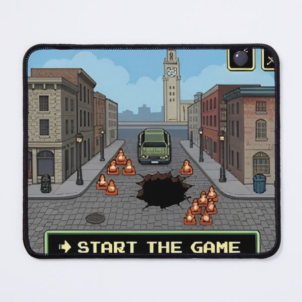 Item preview, Montreal Pixel Art Retro Game Start Screen Pothole Quebec Street Art Print 3 designed and sold by LouDSarG.