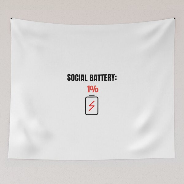 Item preview, Social Battery 1 Percent Funny Introvert Humor Design designed and sold by LowBatteryStudio ⭐.
