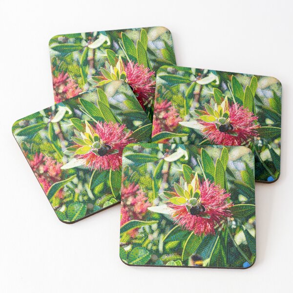 Item preview, Red Bottlebrush & Pollinators designed and sold by Robinsonlerouge.