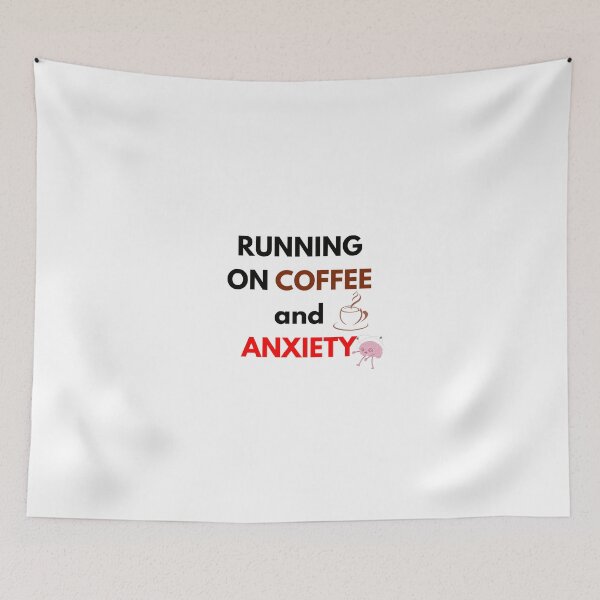 Item preview, Running On Coffee And Anxiety Funny Introvert Humor Design designed and sold by LowBatteryStudio ⭐.