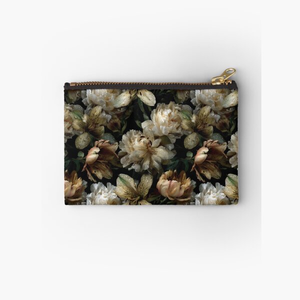 Item preview, Dark Moody White Peony and Lily Dewdrop Floral Pattern designed and sold by Prismatect.