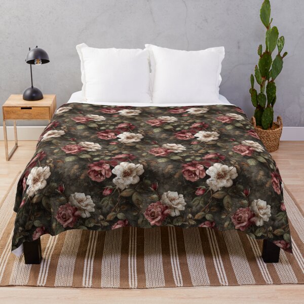 Item preview, Dark Moody Vintage Cracked Roses Pattern designed and sold by Prismatect.
