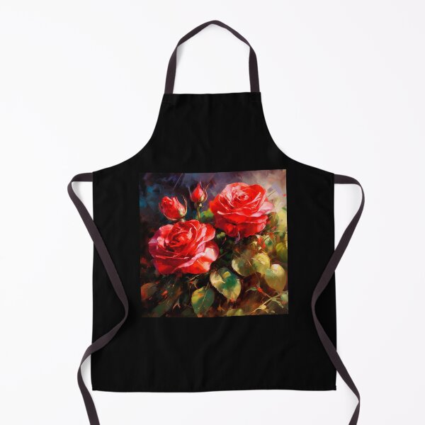Artikelvorschau, Digitales Ölgemälde mit roten Rosen und üppigen Blättern entworfen und verkauft von DEC02.