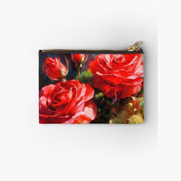Item preview, Red Roses And Lush Leaves Digital Oil Painting designed and sold by DEC02.