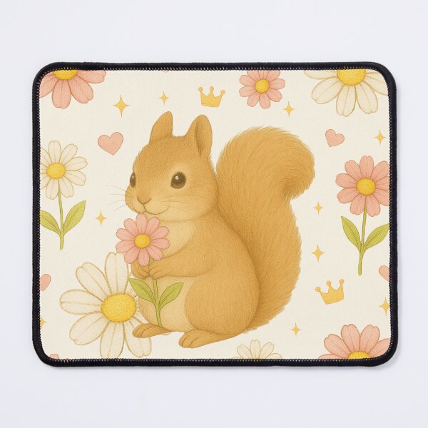 Item preview, Cute Squirrel with Pink Flowers - Cream designed and sold by HIMEKARI.