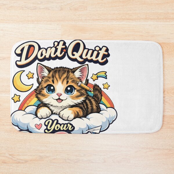 Item preview, Whimsical Kitten Keep Striving for Your Goals designed and sold by Tsugraf Designs.