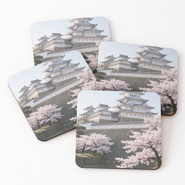 Item preview, Majestic White Castle and Cherry Blossoms in Full Bloom designed and sold by vekotpu.