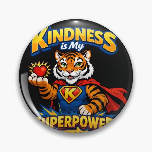 Item preview, Kindness is My Superpower Tiger Hero designed and sold by Tsugraf Designs.