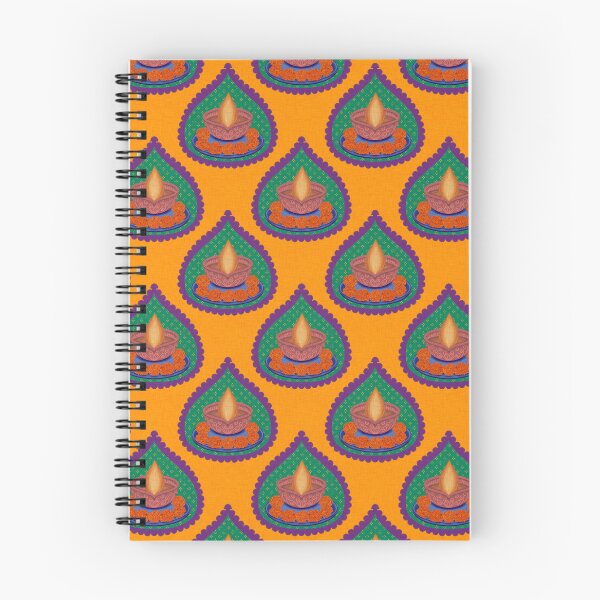 Item preview, Diwali Print Large Motif with a Textured Orange Background by SeeMyArt Designs designed and sold by SeeMyArtDesigns.
