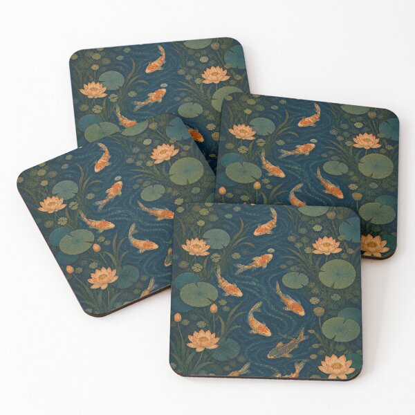Item preview, Koi Pond Serenity - Vintage Japanese Fish & Lotus Art designed and sold by MeanPanduh.