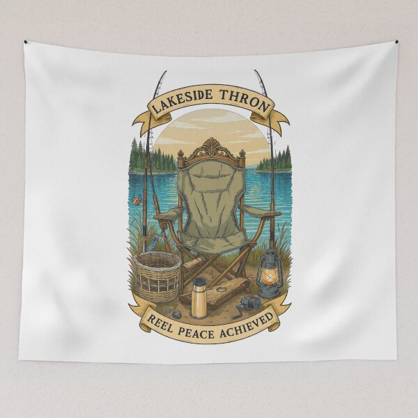 Item preview, Lakeside Throne Angler Funny Dad Fishing Gift designed and sold by YMLux.