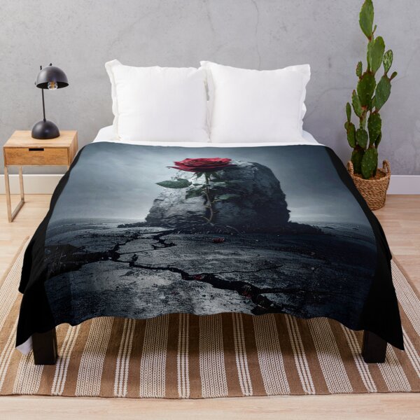 Item preview, Unbroken Red Rose | Strength and Survival | Minimalist Dark Floral Art designed and sold by SabraDD.