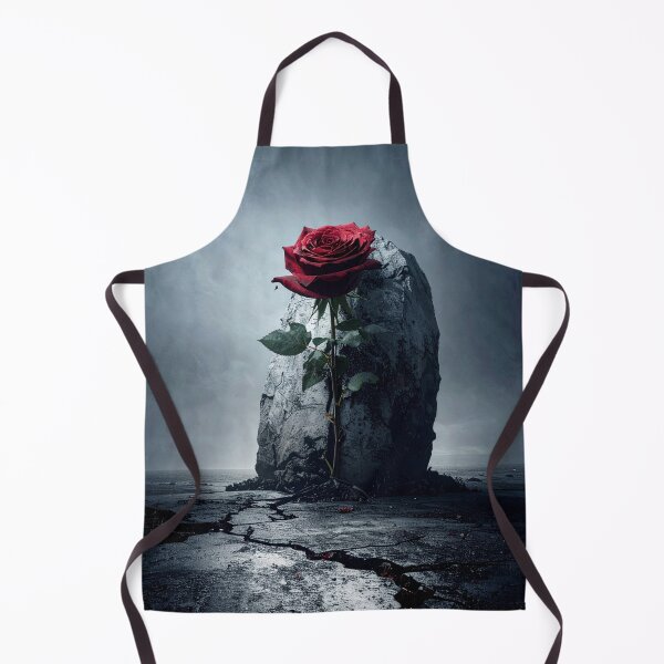 Item preview, Unbroken Red Rose | Strength and Survival | Minimalist Dark Floral Art designed and sold by SabraDD.