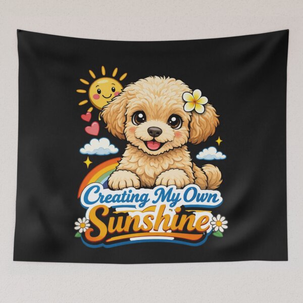 Item preview, Smiling Dog Creating My Own Sunshine Rainbow designed and sold by Tsugraf Designs.